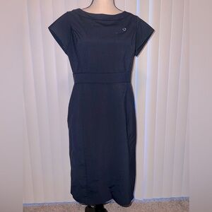 Lands' End Navy Midi Dress